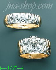 14K Gold 0.43ct Diamond Wedding Set Rings - Click Image to Close