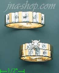 14K Gold 0.32ct Diamond Wedding Set Rings - Click Image to Close