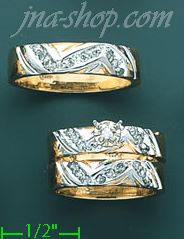 14K Gold 0.51ct Diamond Wedding Set Rings - Click Image to Close