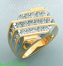 14K Gold 2ct Men's Diamond Ring - Click Image to Close