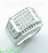 14K Gold 3.9ct Men's Diamond Ring - Click Image to Close