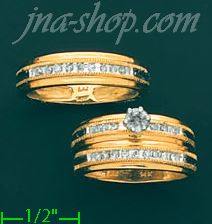 14K Gold 0.4ct Diamond Wedding Set Rings - Click Image to Close