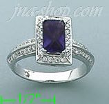 14K Gold Diamond 0.4ct / Amethyst 1.3ct Colored Stone Ring - Click Image to Close