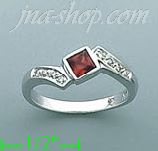 14K Gold Diamond 0.07ct / Ruby 0.42ct Colored Stone Ring - Click Image to Close