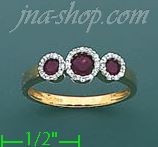14K Gold Diamond 0.24ct / Ruby 0.5ct Colored Stone Ring - Click Image to Close