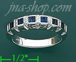 14K Gold Diamond 0.15ct / Sapphire 0.55ct Colored Stone Ring - Click Image to Close