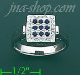 14K Gold Diamond 0.15ct / Sapphire 0.2ct Colored Stone Ring - Click Image to Close