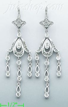 14K Gold 0.3ct Diamond Chandelier Earrings - Click Image to Close