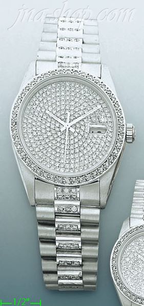 18K Gold 4.3ct Diamond Watch - Click Image to Close