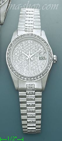 18K Gold 2.15ct Diamond Watch - Click Image to Close