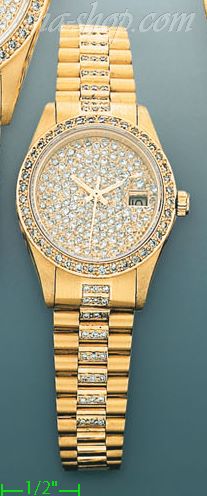 18K Gold 2.15ct Diamond Watch - Click Image to Close