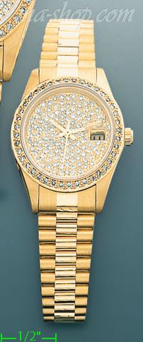 18K Gold 1.72ct Diamond Watch - Click Image to Close