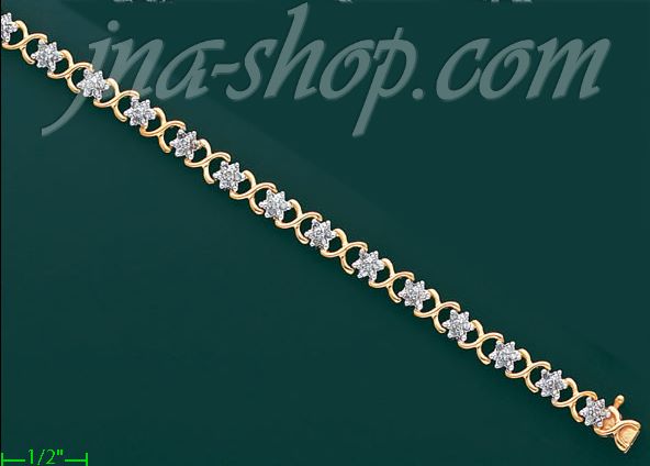 14K Gold 0.5ct Diamond Bracelet - Click Image to Close