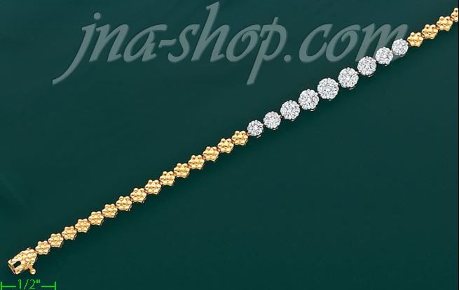 14K Gold 1.15ct Diamond Bracelet - Click Image to Close