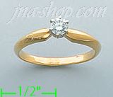 14K Gold 0.25ct Diamond Solitaire Ring - Click Image to Close