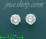 14K Gold 2ct Diamond Stud Earrings - Click Image to Close