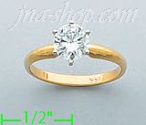 14K Gold 1ct Diamond Solitaire Ring - Click Image to Close