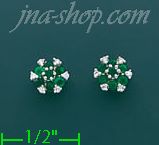 14K Gold 0.12ct Diamond Half Set Earrings - Click Image to Close
