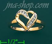 14K Gold 0.12ct Diamond Half Set Ring - Click Image to Close