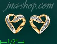 14K Gold 0.23ct Diamond Half Set Earrings - Click Image to Close