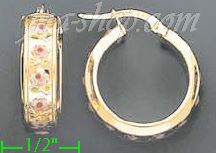 14K Gold Italian Fancy Earrings - Click Image to Close