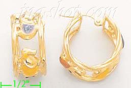 14K Gold Italian Fancy Earrings - Click Image to Close