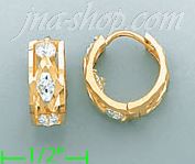 14K Gold Huggies Earrings - Click Image to Close