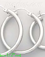 14K Gold White Hoop Earrings - Click Image to Close