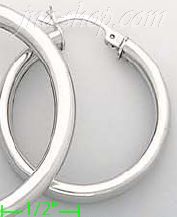 14K Gold White Hoop Earrings - Click Image to Close
