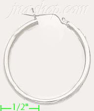 14K Gold White Hoop Earrings - Click Image to Close