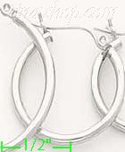 14K Gold White Hoop Earrings - Click Image to Close