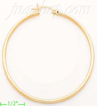 14K Gold Plain Hoop Earrings - Click Image to Close