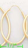 14K Gold Plain Hoop Earrings - Click Image to Close