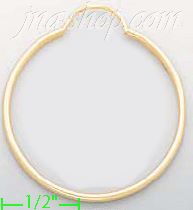 14K Gold Plain Hoop Earrings - Click Image to Close