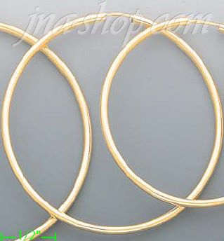 14K Gold Plain Hoop Earrings - Click Image to Close