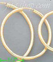 14K Gold Plain Hoop Earrings - Click Image to Close