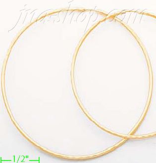 14K Gold Stamped Hoop Earrings - Click Image to Close