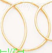 14K Gold Stamped Hoop Earrings - Click Image to Close