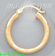 14K Gold Dia-Cut Hoop Earrings - Click Image to Close