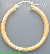 14K Gold Dia-Cut Hoop Earrings - Click Image to Close