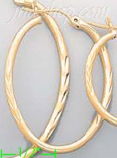 14K Gold Dia-Cut Hoop Earrings - Click Image to Close