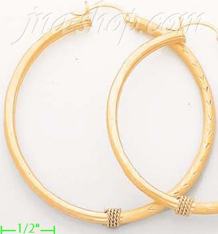 14K Gold Dia-Cut Hoop Earrings - Click Image to Close