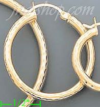 14K Gold Dia-Cut Hoop Earrings - Click Image to Close