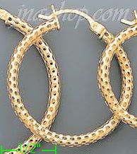 14K Gold Dia-Cut Hoop Earrings - Click Image to Close