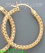 14K Gold Dia-Cut Hoop Earrings - Click Image to Close