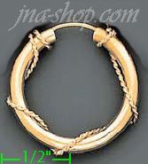 14K Gold Dia-Cut Hoop Earrings - Click Image to Close
