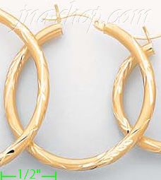 14K Gold Twist & Dia-Cut Earrings - Click Image to Close