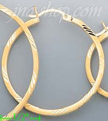 14K Gold Twist & Dia-Cut Earrings - Click Image to Close