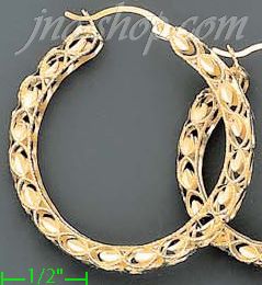 14K Gold Twist & Dia-Cut Earrings - Click Image to Close