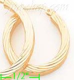 14K Gold Twist & Dia-Cut Earrings - Click Image to Close